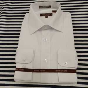 HENRI PICARD BY DON JONATHAN WHITE DRESS SHIRT.